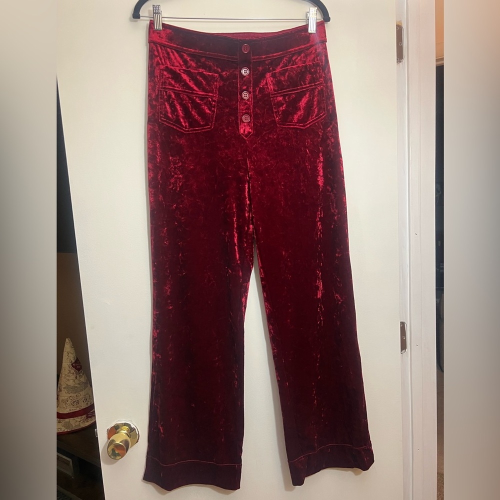 HALARA Rich Burgundy Velvet Pants